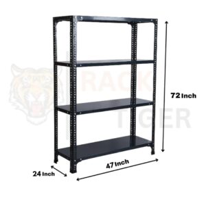 Rack Tiger Multipurpose Slotted Angle Rack 24”X47”X72” (D.A Grey Painted) With 4 Shelves