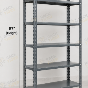 Rack Tiger Multipurpose Slotted Angle Rack 18''X47''x87'' (D.A Grey Painted) With 6 Shelves